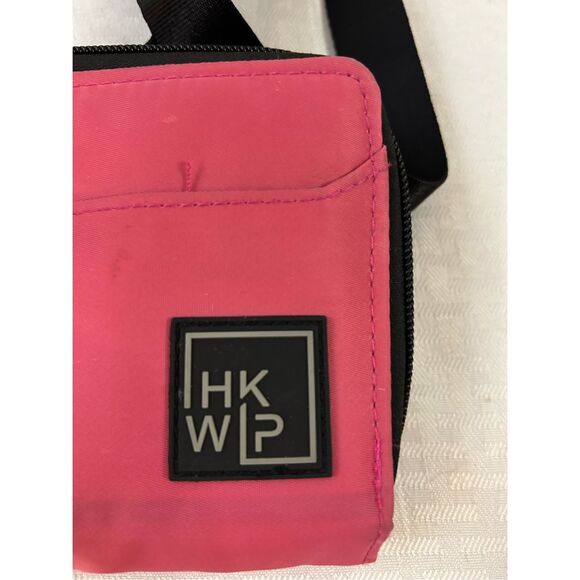 IHKWIP crossbody pink wallet zippers nylon 8x5" Black strap - Picture 8 of 8
